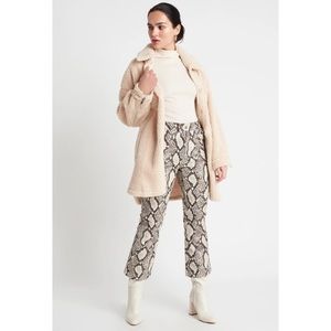 Choosy Snakeskin Faux Leather Pants (Size 6)